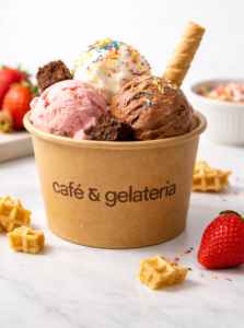 Einweg Eisbecher aus Papier – bedruckbar mit Logo