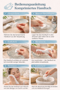 Einweg Handtuch entfaltet mit Wasser